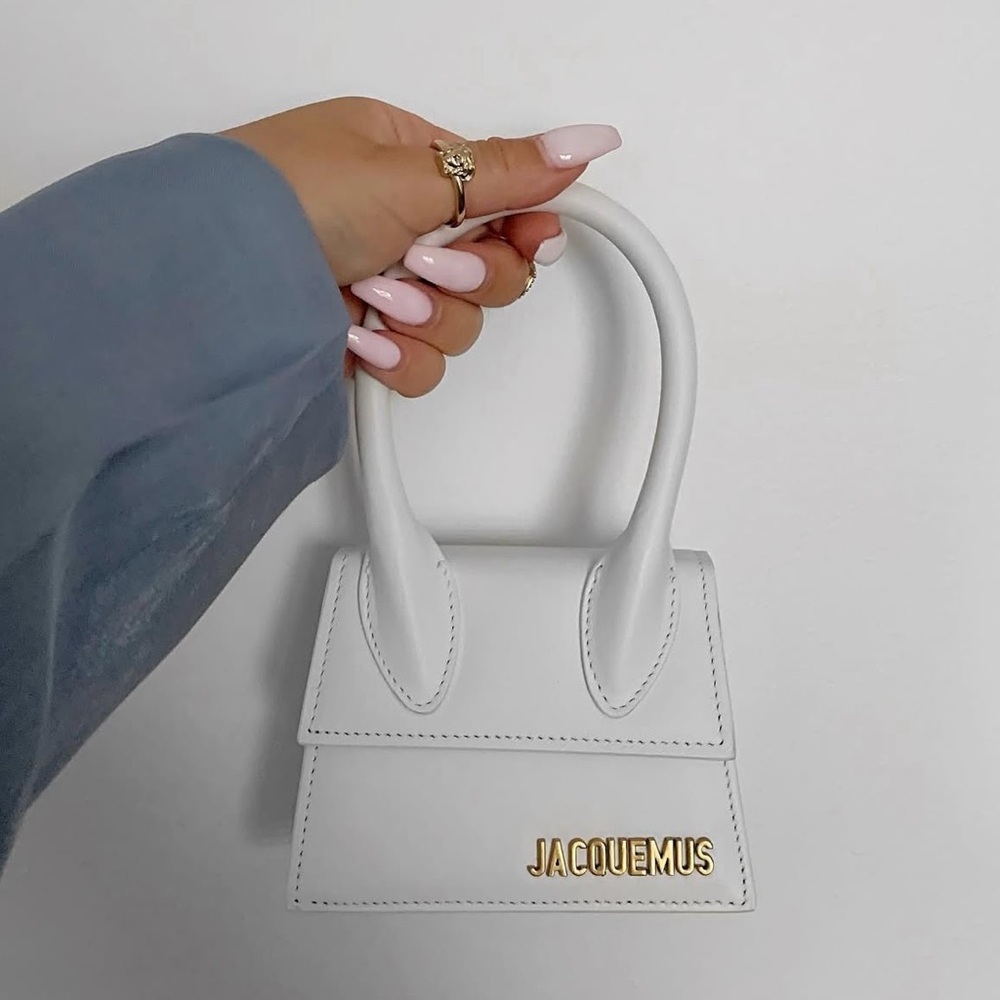 Jacquemus Cream Mini Bag with Gold Logo